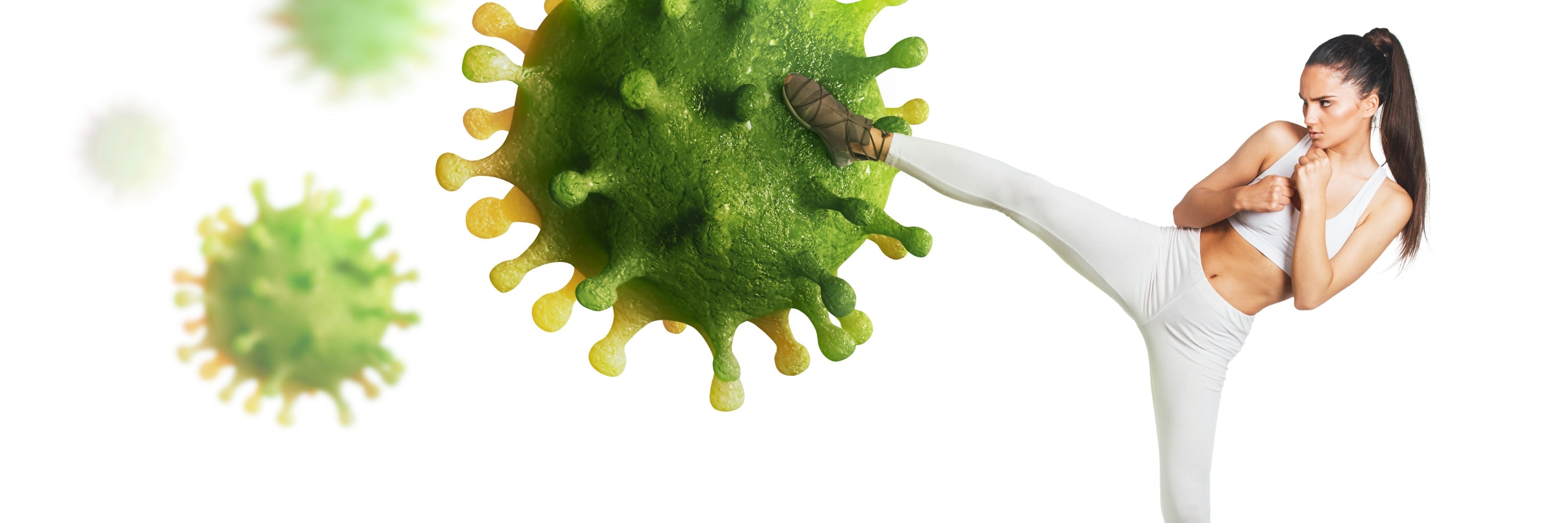 Woman with strong immune system fighting off disease. Immune Support Wellness Immune Support Supplements for Immune System