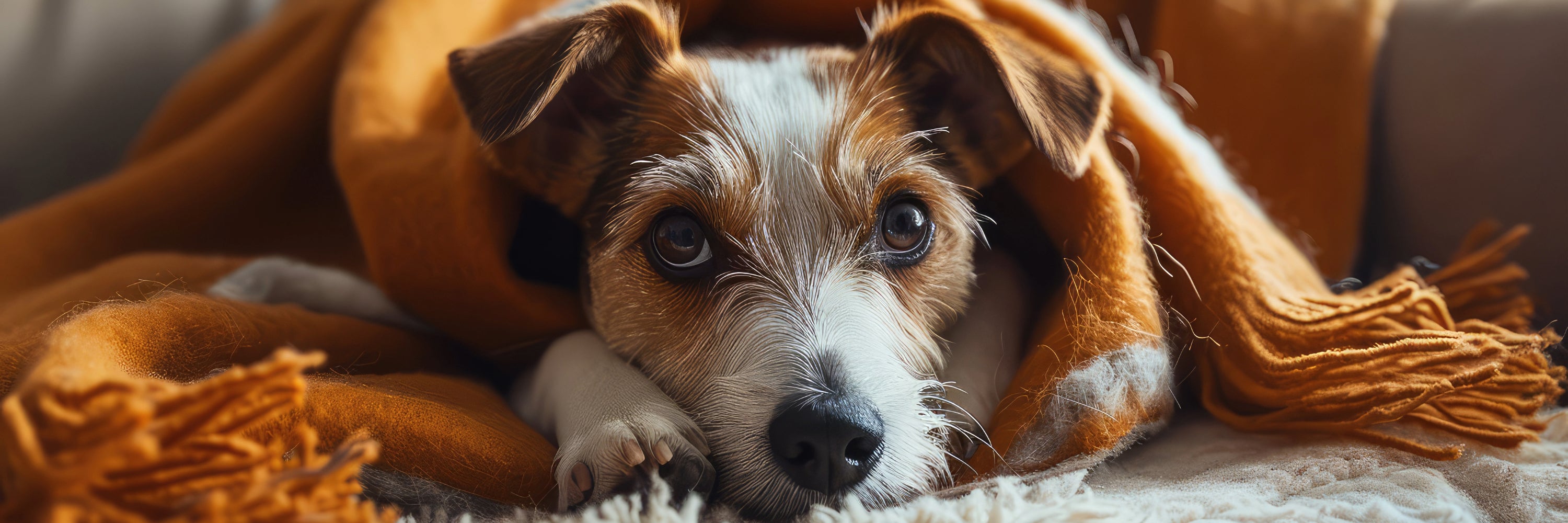 Healthy pain free older dog, laying under blanket. Natural Joint Supplements for Dogs Hip & Joint Supplement for Dogs, Natural Dog Joint Supplements