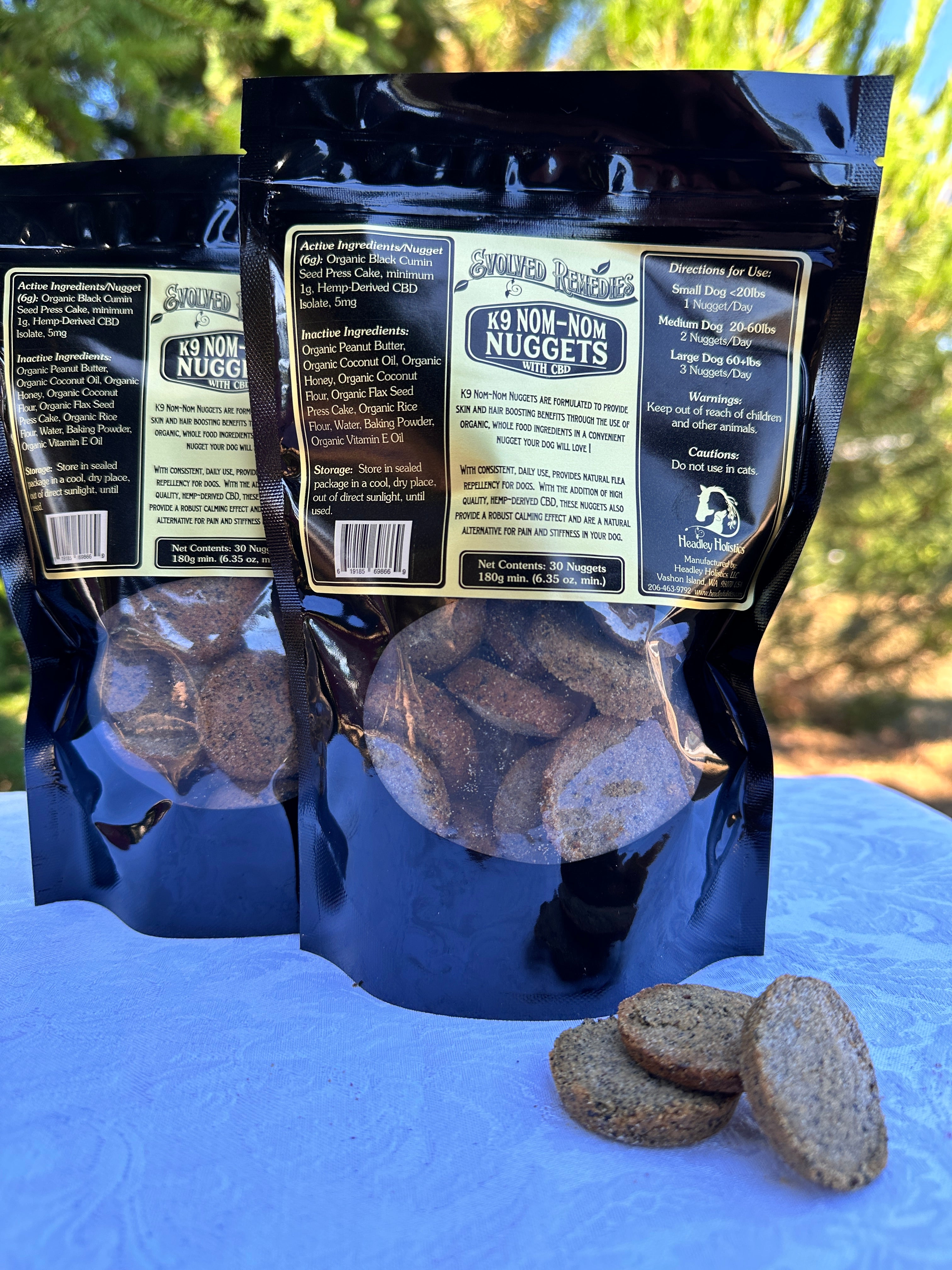 Product Photo of Evolved Remedies Organic, Human-Grade Calming Treats for Dogs. Great for anxious or arthritic dogs made by Evolved Remedies