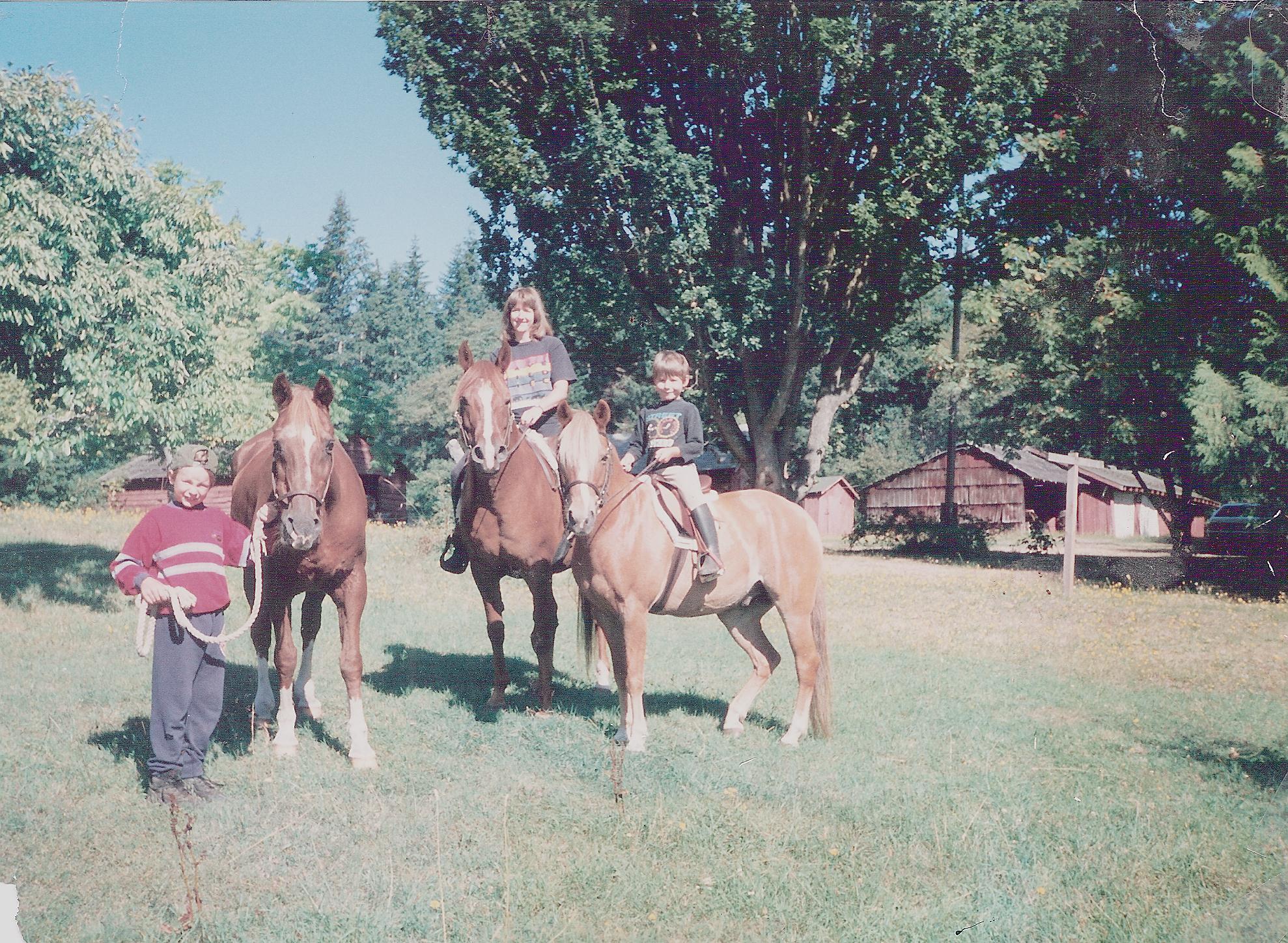 Historical Photo of the co-founders of Headley Holistics with their horses many years ago before they launched their new family owned small buisness Headley Holistics and their own product line Evolved Remedies