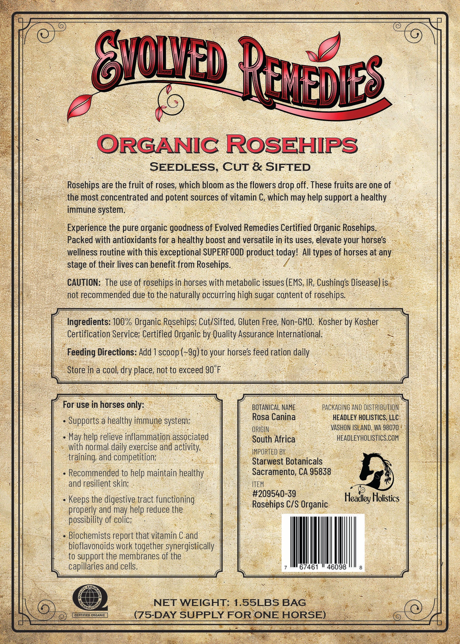 Evolved Remedies Organic Rose Hips