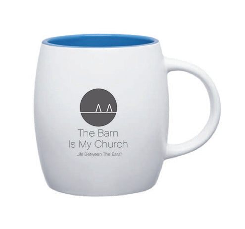 Life Between the Ears Mug - The Barn is My Church (Blue)