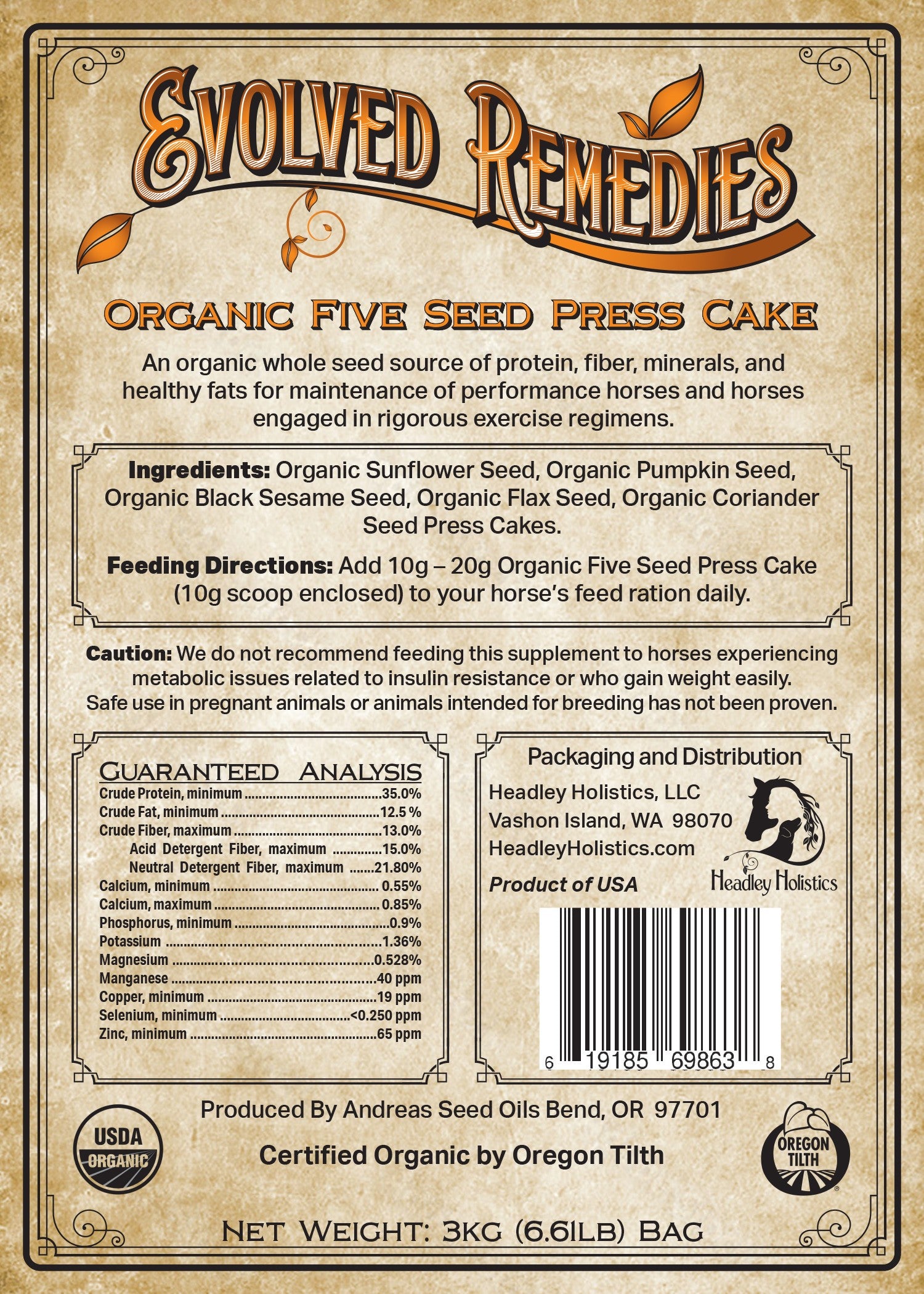 Organic 5-Seed Press Cake